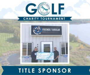 Golf Charity Tournament title sponsor flyer on a white background